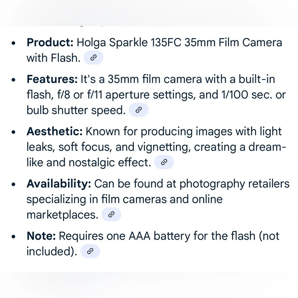 Holga 35 mm Film Camera 135FC Sparkle Pink with Flash. A unique film experience.